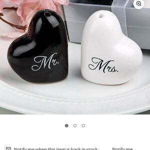 Bulk! 119 sets ! Mr. & Mrs. Salt and Pepper Heart Shakers, Wedding Favors
